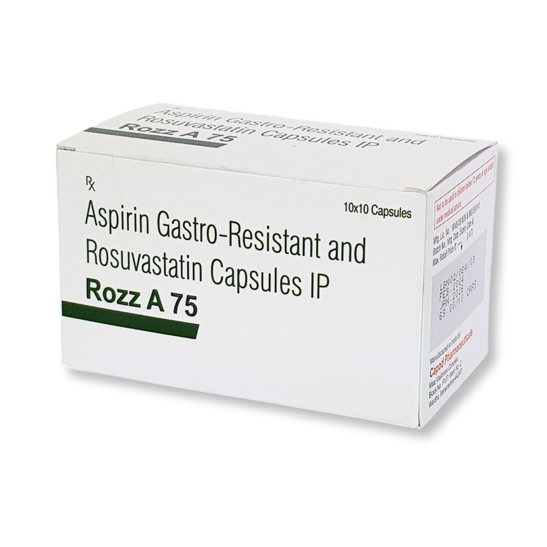 Aspirin Gastro Resistant and Rosvastatin Capsules - Rozz A 75